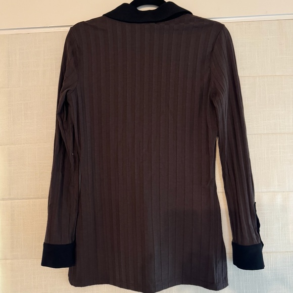 Jonathan Simkhai Brown Button-Up Knit Top - Picture 5 of 7